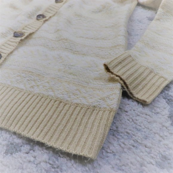 The Limited | White & Tan Print Button Down Cardigan - Picture 2 of 10